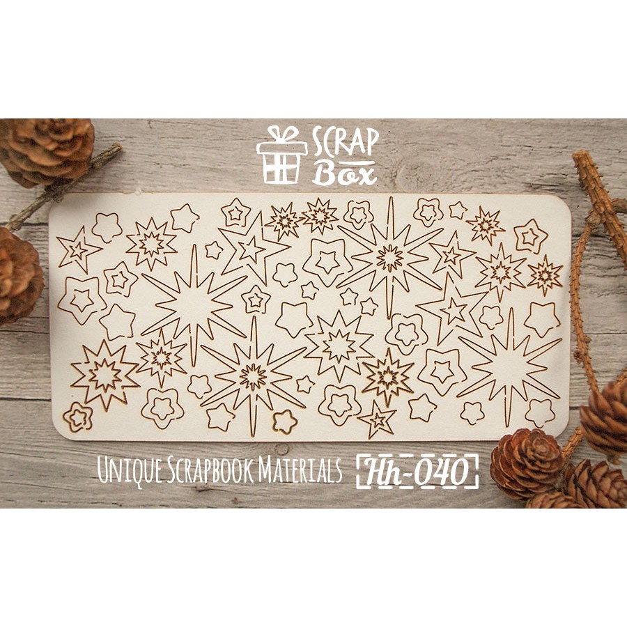 Чіпборд набір зірочок 150 x 70 мм від Scrapbox