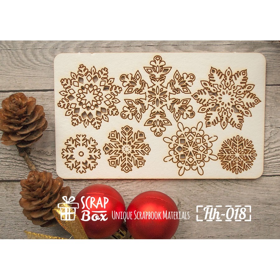 Чіпборд набір сніжинок 70 x 115 мм від Scrapbox