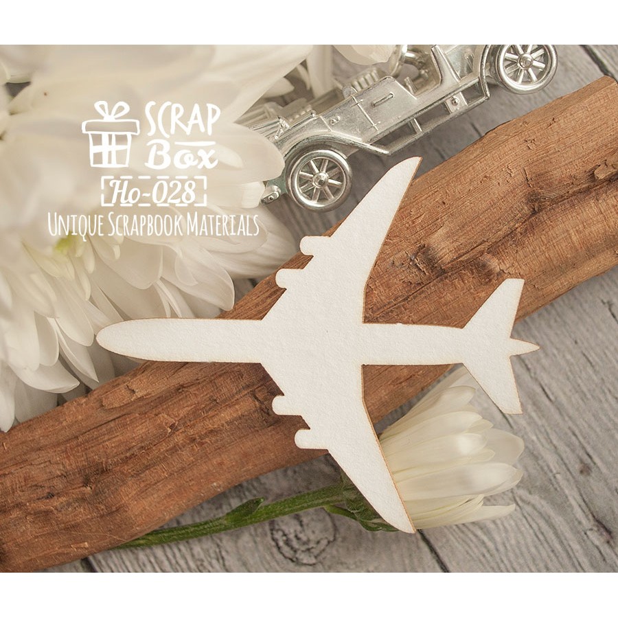 Чипборд самолет №1, 70x58мм, Scrapbox