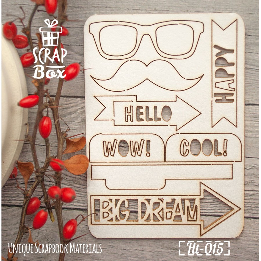 Чіпборд набір "Хіпстер" №1 70 x 90 мм Scrapbox