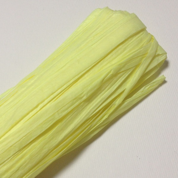 Рафія натуральна однотонна, 5 мм, 1 м, колір лимонний