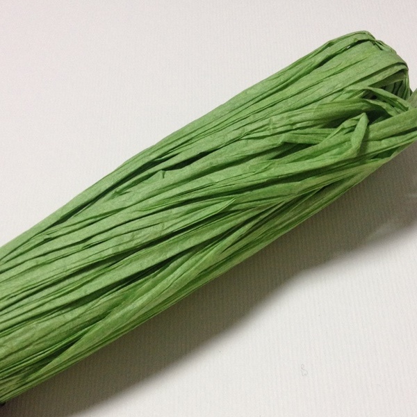 Рафия натуральная однотонная, 5 мм, 1 м, цвет зеленый