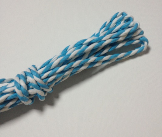 Двоколірний паперовий шнур, 2 мм, рулон 7 м, колір блакитний