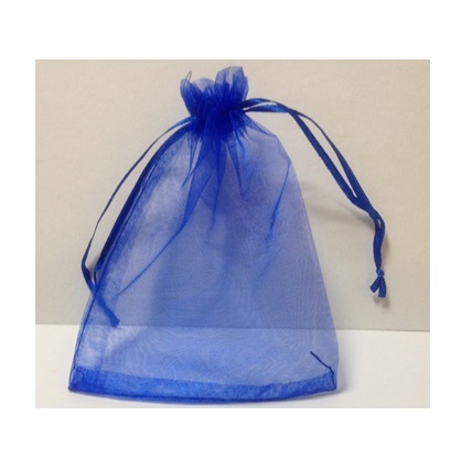 Пакетик з органзи однотонний синій, 12 * 10 см