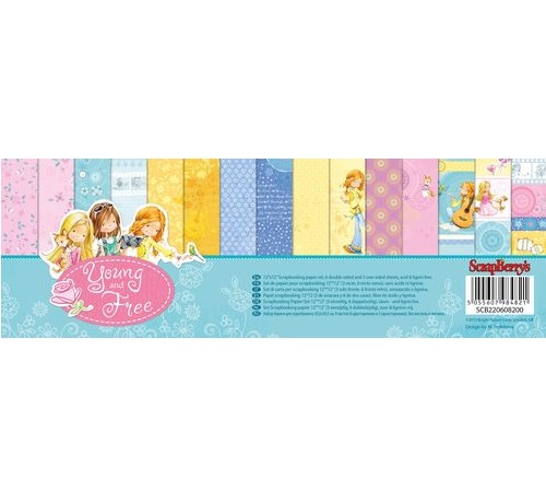 Набор бумаги "Подружки", размер 30,5*30,5 см, 9 листов от ScrapBerry's