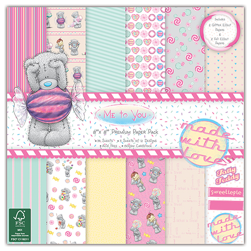 Набор бумаги Me To You Sweet Shop, 20*20 см, 12 листов Dovecraft