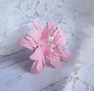 Набор бумажных цветочков "Лилии" розовые, 6 шт от ScrapEgo