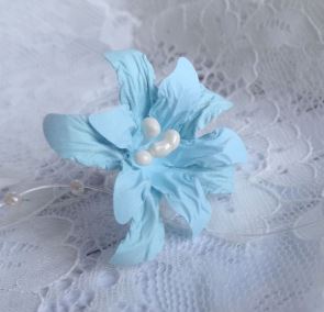 Набор бумажных цветочков "Лилии" голубая, 6 шт от ScrapEgo