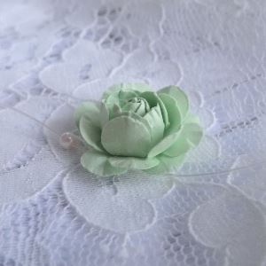 Набор бумажных цветочков "Розочки" пастельно-зеленая, 10 шт от ScrapEgo