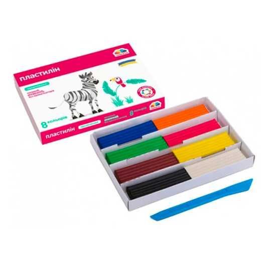 Набір пластиліну дитячого Захоплення,  зі стеком, 8 кольорів, 128 г, ГАММА