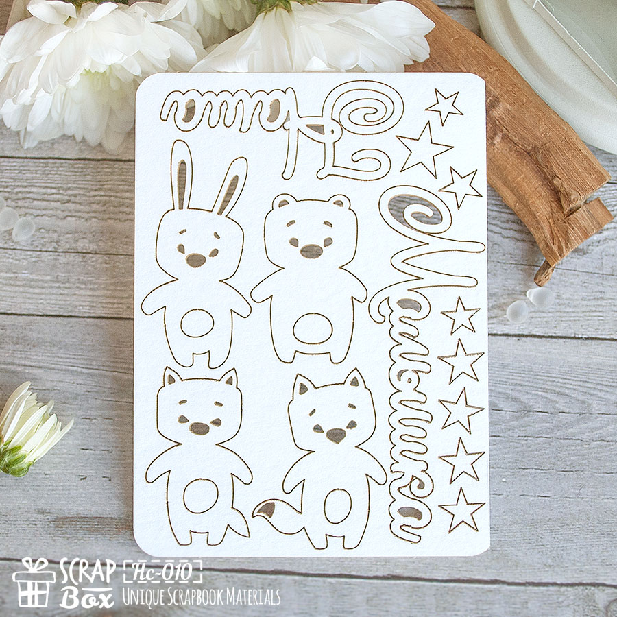 Чіпборд дитячий набір звіряток "Наша крихітка", 115 * 135 мм від Scrapbox