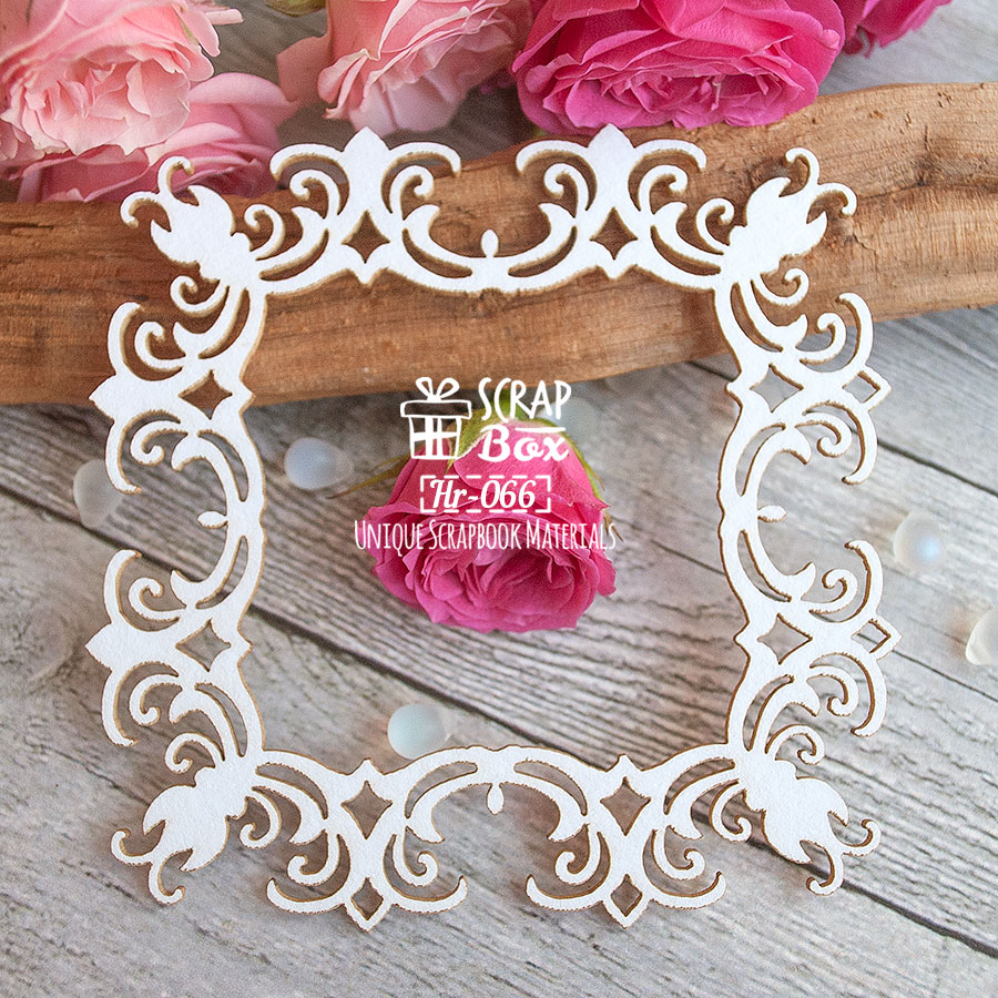 Чіпборд Флористическая рамка, 90 * 90 мм від Scrapbox