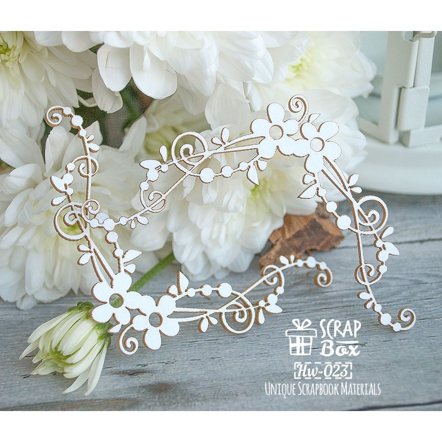 Чіпборд квіткові куточки з завитками, 76 * 76 мм від Scrapbox