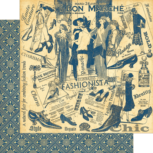 Двосторонній скраппапір Bon Marche від Graphic 45