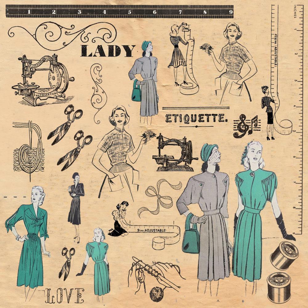 Односторонній папір Fashion з лаковими елементами 30х30 від Kaisercraft