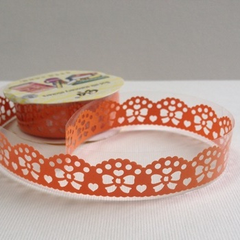 Самоклеющаяся лента, бант оранжевый, 15 мм, 1 м в рулоне