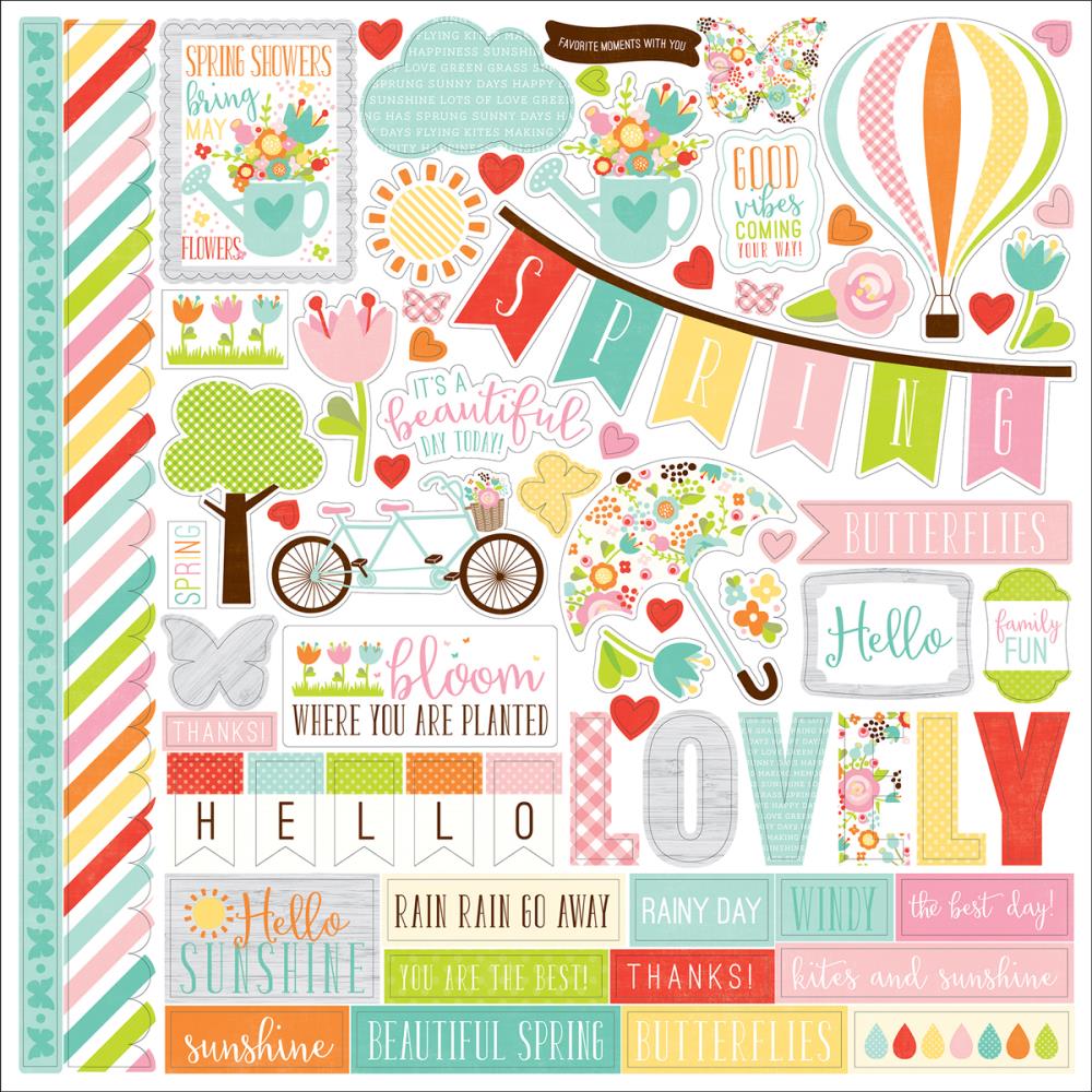 Набор наклеек Spring Element, 50 шт, 30*30 см, Echo Park