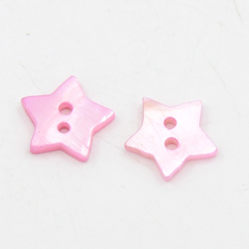 Пуговка из перламутра, звездочка, розовый цвет, 12,5 мм