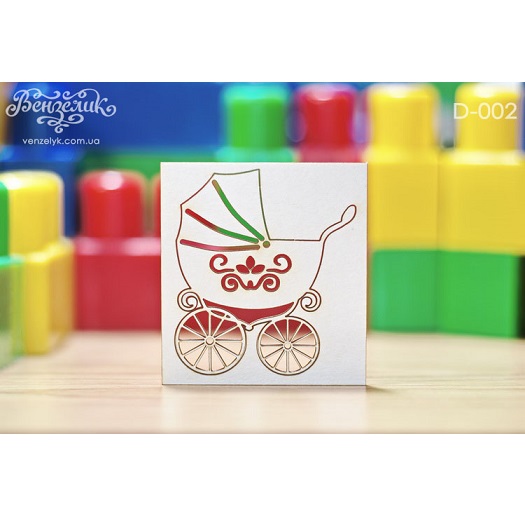 Чипборд Детская коляска, размер 60*52 мм от Вензелик