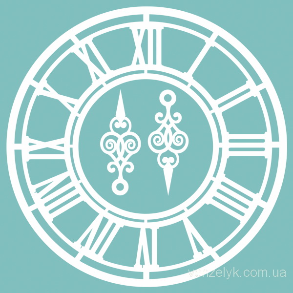 Чіпборд Годинники з двома стрілками, розмір 98 * 98 мм від Вензелік