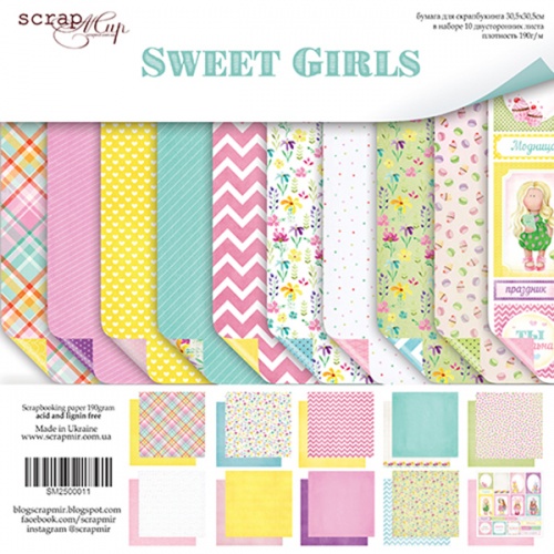 Набір двостороннього паперу Sweet Girls 30х30см, 10 аркушів від Scrapmir
