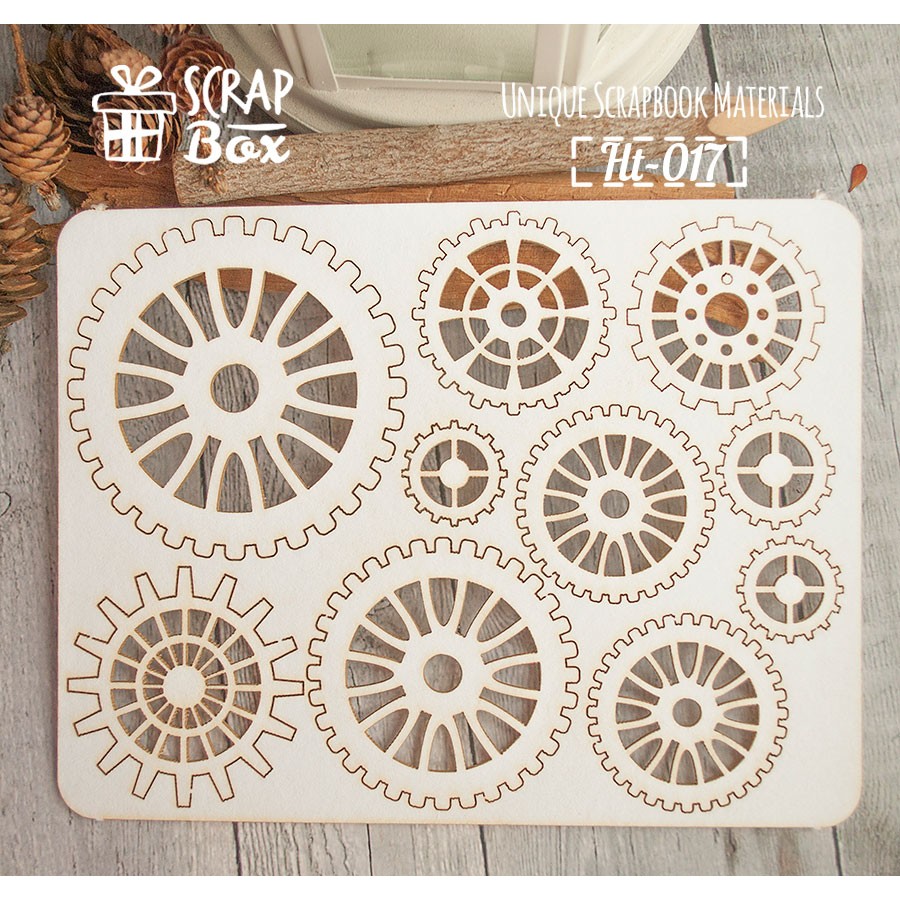 Чіпборд набір шестерень "Стимпанк", розмір 165 * 130 мм від Scrapbox