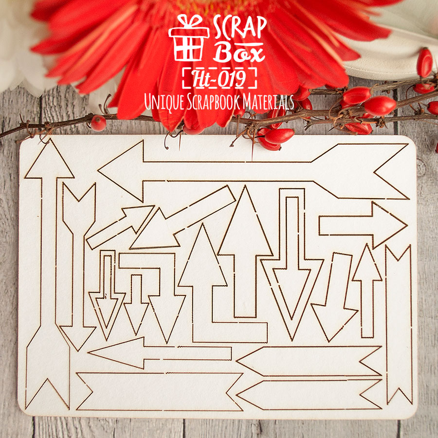 Чіпборд набір Cтрелочек, розмір 95 * 130 мм від Scrapbox