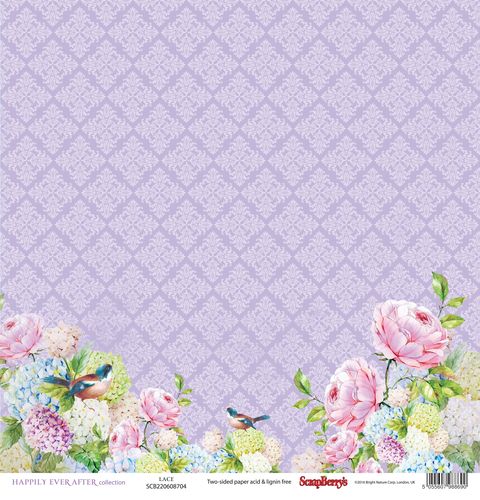 Лист бумаги Кружево, 30*30 см, 190 г/м2 от ScrapBerry's