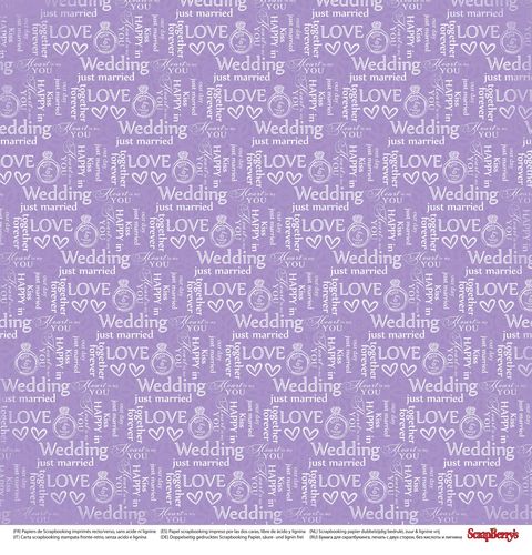 Лист бумаги День свадьбы, 30*30 см, 190 г/м2 от ScrapBerry's