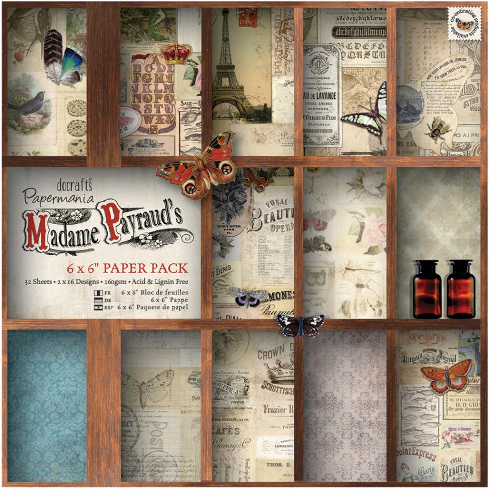 Набір паперу Madame Payraud, 15 * 15 см, 16 аркушів від Papermania 