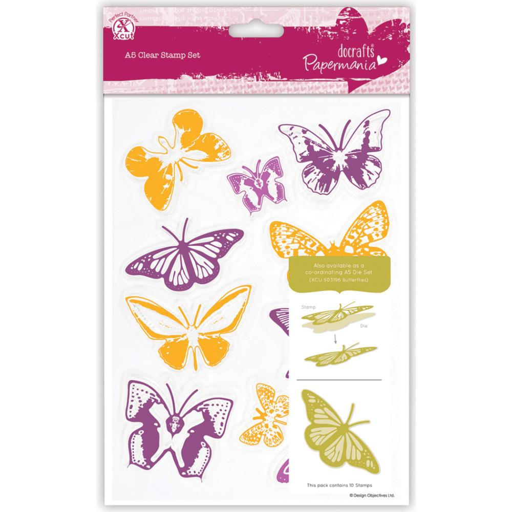 Набор акриловых штампов Butterflies, 10 шт, Papermania