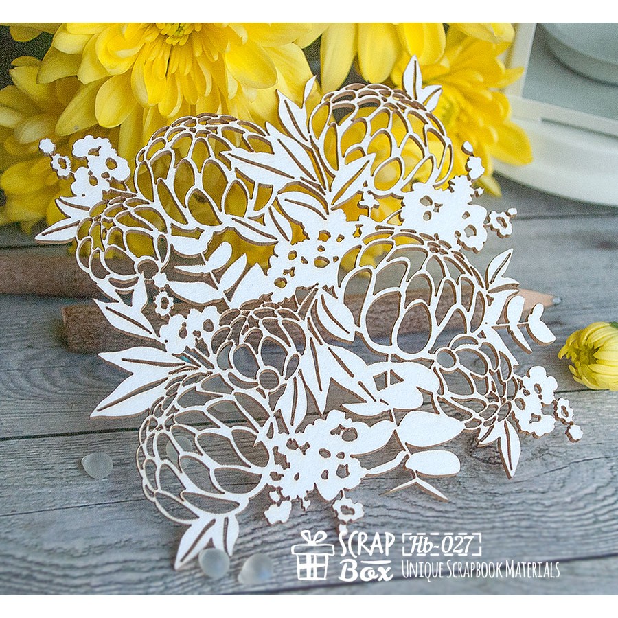 Чіпборд квітковий фон, 116 * 111 мм від Scrapbox