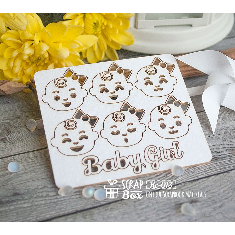 Чіпборд Мордочки девченки, 90 * 78 мм від Scrapbox