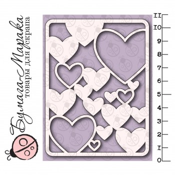 Чіпборд картка Project Life "Сердечка", 7,3 * 10 см