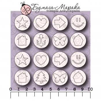 Чипборд набор "Бинго-фишки" №1, 10*10 см, 32 шт