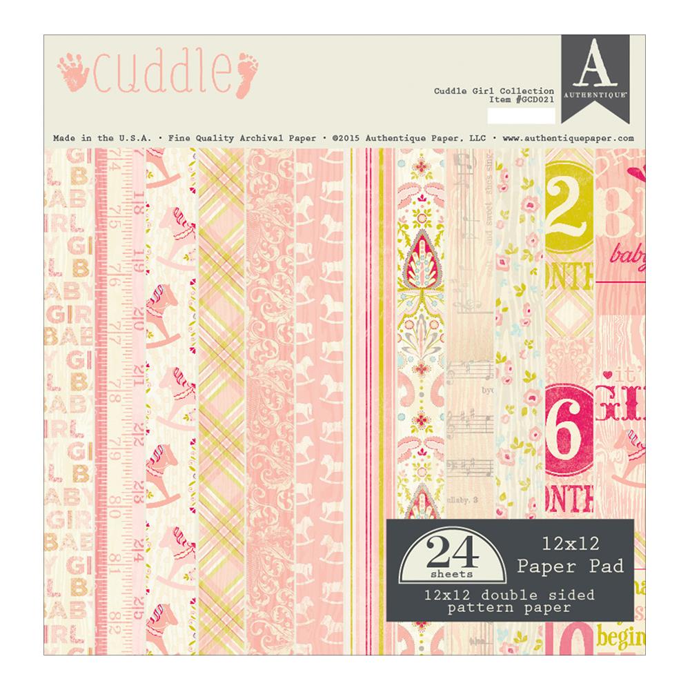 Набор бумаги Cuddle Girl, 30*30 см , 12 листов от Authentique Paper