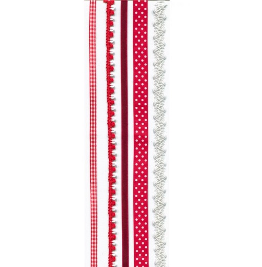 Набір стрічок на клейовий основі "Червоний Мак", ​​5 шт по 30,5 см від ROSA