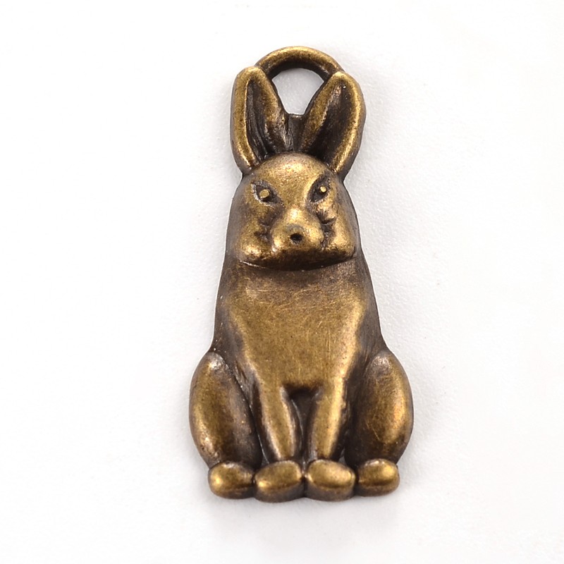 Набір підвісок "Кролики", антична бронза, 7 шт