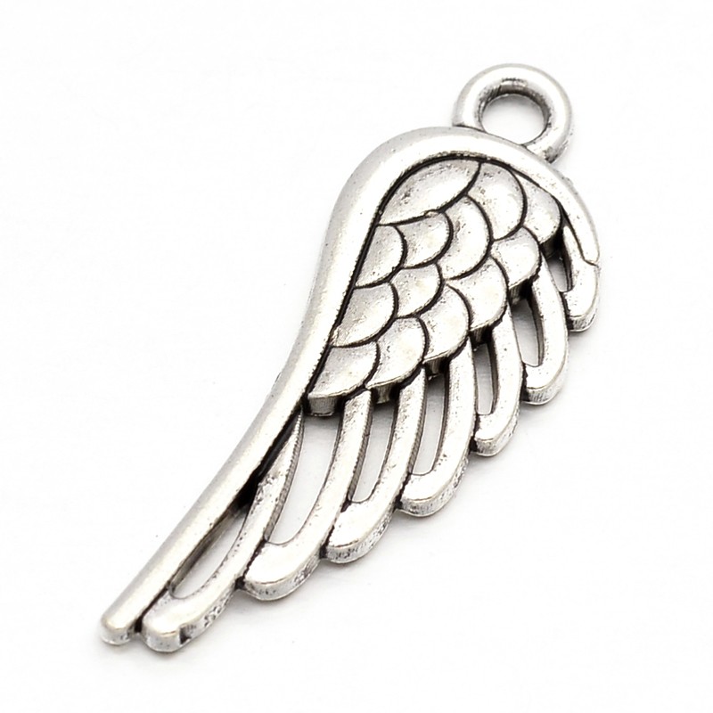 Набор подвесок "Крылья", античное серебро , 11 шт