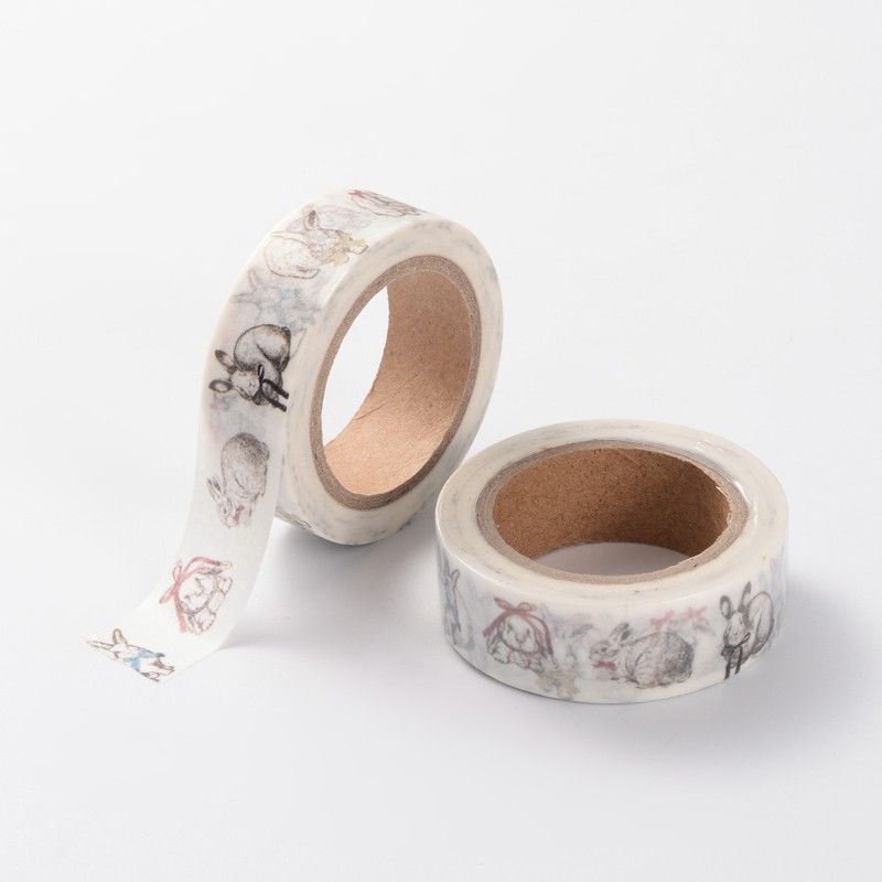 Декоративный скотч "Кролики", 15 мм, 10 м, 1 шт