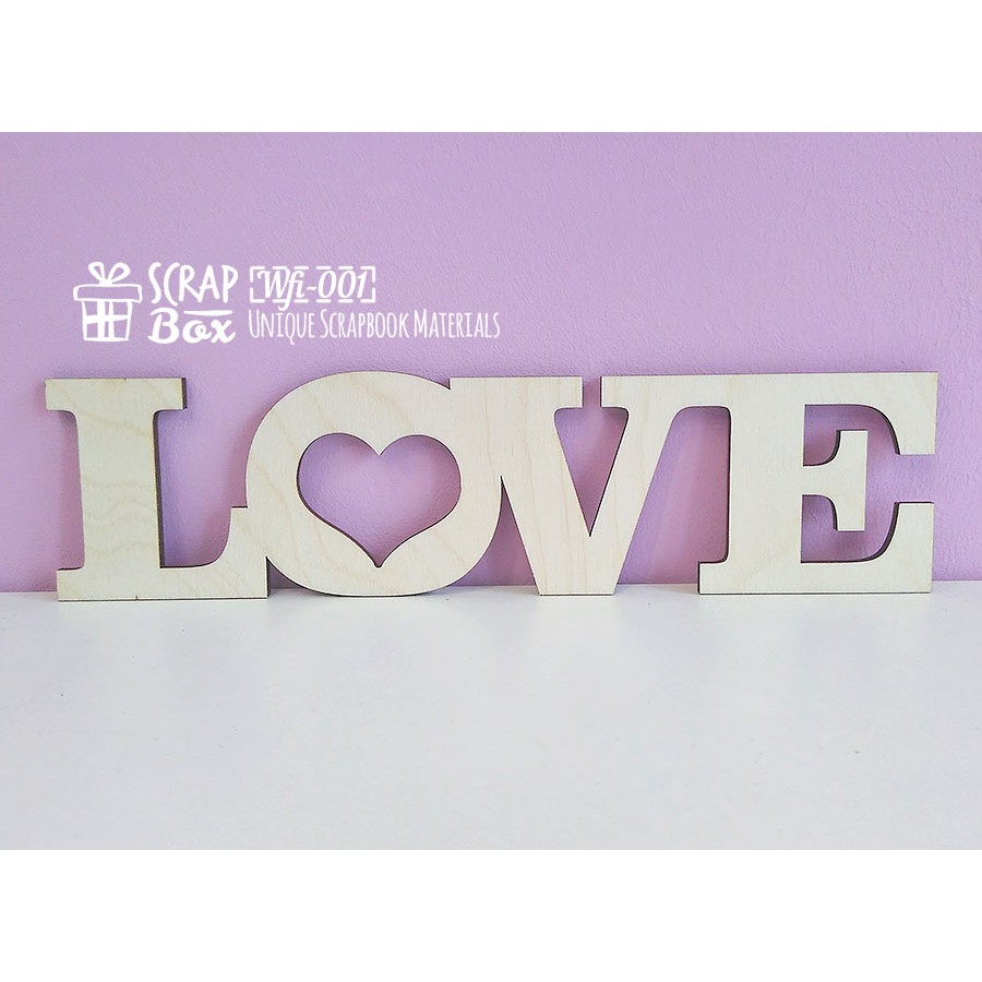 Чипборд надпись "Love", 219*58 мм от Scrapbox