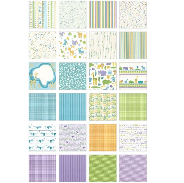 Набор скрапбумаги Nursery Baby Boy 30x30 от DCWV, 24 листа