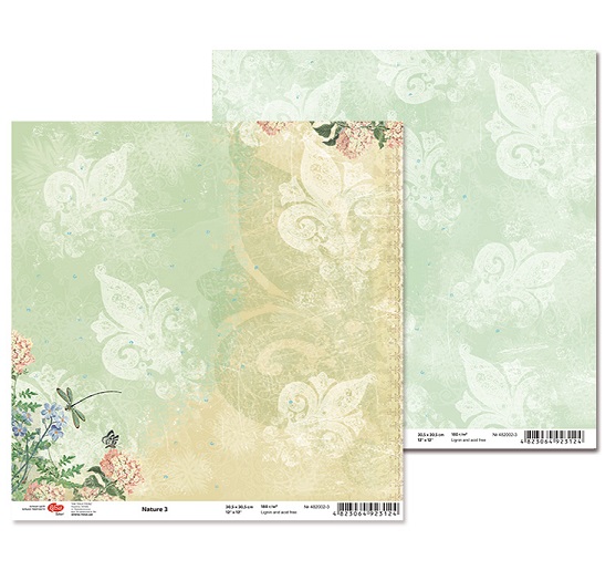 Двусторонняя бумага "Nature" 3, 1 лист , 30*30 см от Rosa
