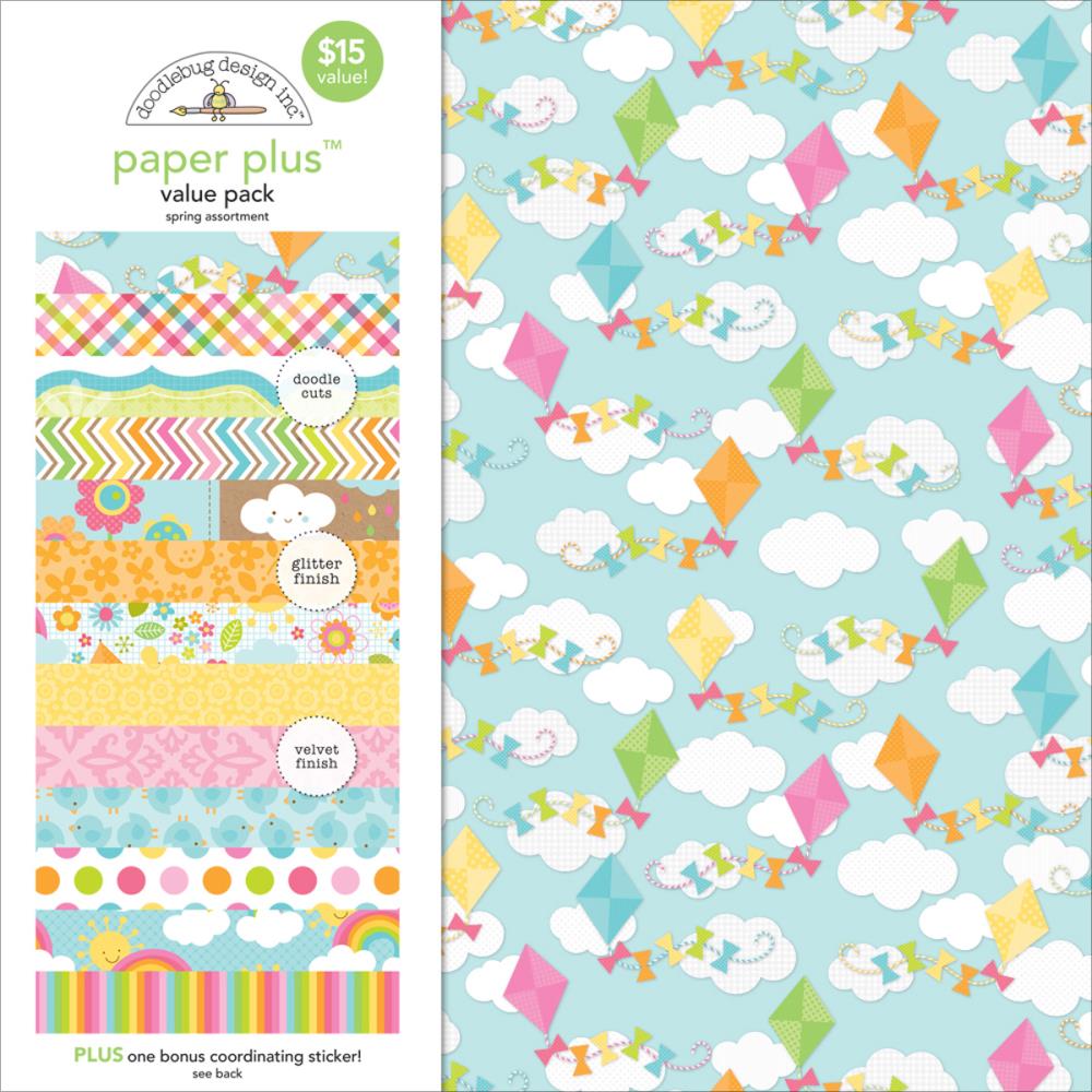 Набір паперу Spring, 8 листів + ​​лист з наклейками від Doodlebug