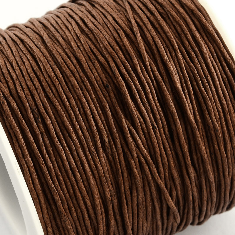 Вощенный шнур темно коричневый , 84 м , толщина 1 мм