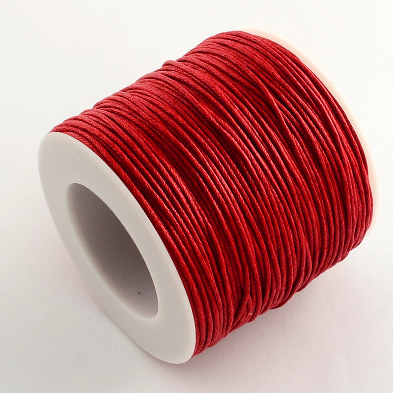 Вощенный шнур красный, 84 м , толщина 1 мм