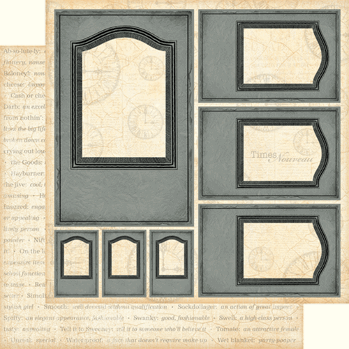 Двусторонний лист высечек в форме рамочек Times Nouveau Die-cut Frames от Graphic 45