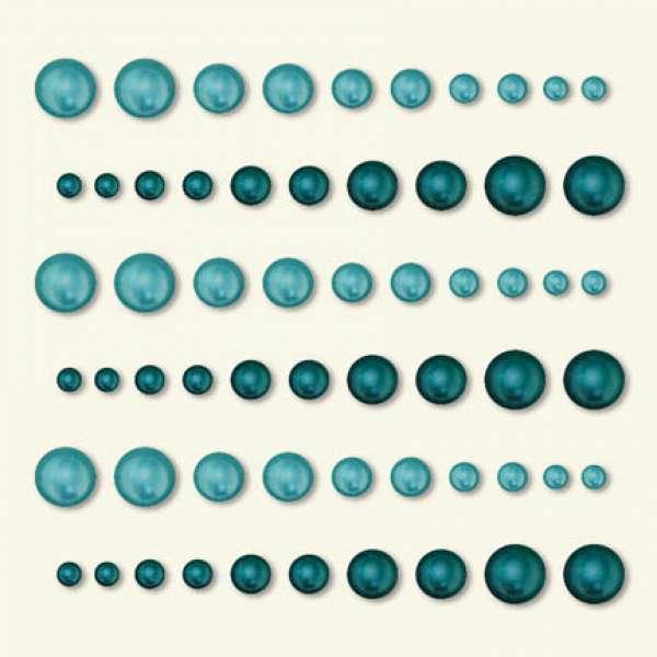 Набір напівперлин Opaline Teal Aquamarine 60 шт.,  BasicGrey