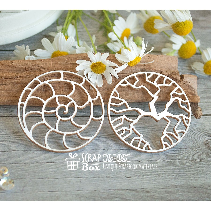 Чипборд круги "Природные" маленькие, 45*45 мм от ScrapBox