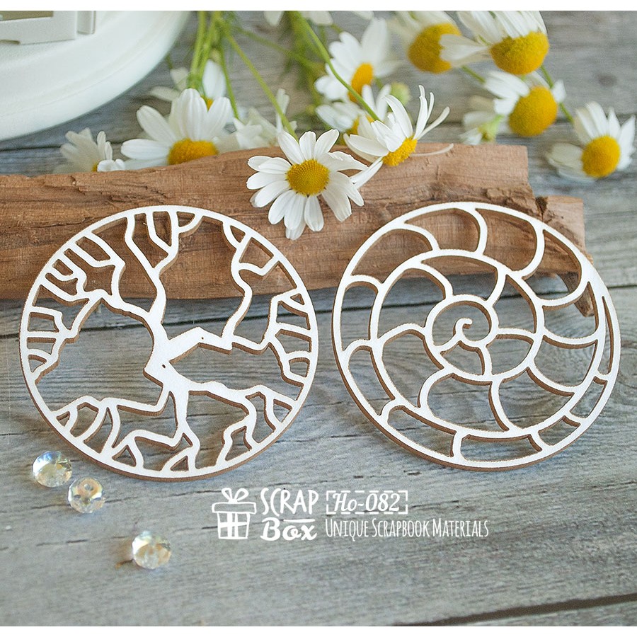 Чипборд круги "Природные" большие, 55*55 мм от ScrapBox